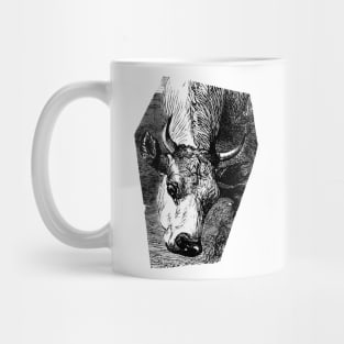 Cow Portrait Black and White Illustration Mug